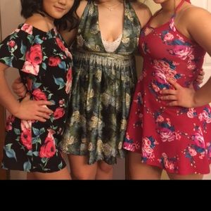 Rose off the shoulder midi dress